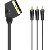 Image de Câble de raccordement Hama Cinch-RCA / péritel AV [3x Cinch-RCA mâle - 1x péritel mâle] 1.5 m noir