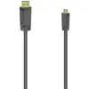 Image de Câble de raccordement Hama HDMI Fiche mâle HDMI-Micro-D, Fiche mâle HDMI-A 1.5 m noir 00205016 4K UHD, 8K UHD, contacts dorés Câble HDMI