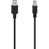 Image de Hama Cable USB A vers USB B, Standard 2.0, 1.50 m, 480 Mbit/s, Blindé, Protection Anti-Pliage, Cordon pour raccorder Imprimante Scanner ou Fax à un PC, Ordi portable, MacBook, Noir