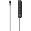 Image de Hama Multiprise Etanche 4 Prises avec Interrupteur (Multiprise Extérieur, Montage Mural, Rallonge 2m, Bloc 4 Prises IP44 avec Couvercle, Prises Schuko Compatible France, 16A, 3680W) Noir