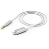 Image de Hama Câble Audio Auxiliaire Voiture pour iPhone (Câble Apple Lightning vers Jack 3.5 mm stéréo mâle, Certifié Mfi, Gaine Textile, Compatible iPhone 12/11/X/XS/XS/XR/8P Home/Autoradio-1M) Blanc