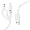 Image de Hama Câble USB USB 2.0 USB-A mâle, USB-C® mâle, Connecteur Lightning , USB Micro-A mâle 1 m blanc 00201535