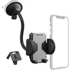 Image de Hama Kit Support Téléphone Voiture Universel (Ensemble Support téléphone pour Voiture, 2en1 Clip pour aération et Ventouse, pivotable 360°, pour Mobile de Largeur de 4 à 11 cm) Noir