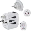 Image de Hama Adaptateur de Voyage Universel International Inter World Travel Pro   Compatible 150 Pays, 3 Pôles avec 2 Ports USB (2,4A), Charge Simultanée Smartphone et Appareil Secteur   Blanc