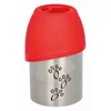 Image de Bouteille TRIXIE avec bol dans le couvercle - idéale pour l'approvisionnement en eau lors de vos déplacements - lavable au lave-vaisselle - avec mousqueton - 0,3 l - acier inoxydable/plastique - 24605
