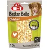 Image de 8in1 Better Bello Chicken Twisted Sticks - Bâtonnets à mâcher faciles à digérer pour Chiens au Poulet   friandises à mâcher pour Chiens ayant Un estomac Sensible, Sachet de 60 g (10 pièces)