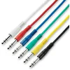 Image de Adam Hall Cables 3 STAR BVV 0015 Lot de 6 câbles patch jack stéréo 6,3 mm vers fiche jack stéréo 6,3 mm mâle Multicolore 0,15 m