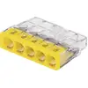 Image de Borne de raccordement WAGO 2273-205-100 flexible: 0.5-2.5 mm² rigide: 0.5-2.5 mm² Nombre de pôles: 5 transparent, jaune 100 pc(s)