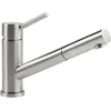 Image de Villeroy & Boch Como Shower Window robinetterie de cuisine hte pression avec douchette extractible et plage de pivotement de 120°, installation poss. dvt une fenêtre, hteur du bec 120 mm, Acier inox.
