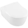 Image de Villeroy & Boch Siège de WC Avento SlimSeat avec fermeture automatique - Abattant D en plastique thermodurcissable, amovible e incassable - pièce d’origine - blanc alpin brillant