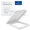 Image de Villeroy & Boch Siège de WC Venticello avec fermeture automatique - Abattant de WC de forme carrée en plastique thermodurcissable, amovible e incassable - pièce d’origine - blanc alpin brillant