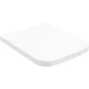 Image de Villeroy & Boch Finion Abattant de WC avec système d'abaissement automatique, siège de toilette amovible en Duroplast incassable, pièce de rechange d'origine, rectangulaire, blanc pierre, mat