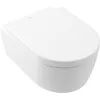 Image de Villeroy & Boch Siège de WC Avento avec fermeture automatique - Abattant D en plastique thermodurcissable, amovible e incassable - Pièce de rechange d'origine - Blanc alpin brillant