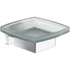 Image de Villeroy & Boch Elements Striking Porte-Savon Mural en Verre satiné avec Support en Laiton carré Chromé