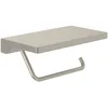 Image de Villeroy & Boch Elements Striking Porte-Papier Toilette avec étagère, pour Montage Mural, en Laiton, rectangulaire, Nickel brossé Mat