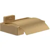 Image de Distributeur de Papier Toilette Villeroy & Boch Elements - Striking avec Couvercle, Distributeur de Papier Toilette à Montage Mural, Laiton, rectangulaire, doré brossé