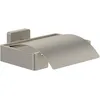 Image de Villeroy & Boch Elements Striking Porte-Rouleau de Papier Toilette avec Couvercle, pour Montage Mural, en Laiton, rectangulaire, Nickel brossé Mat