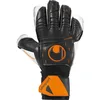 Image de uhlsport Speed Contact Soft Flex Frame Gants de Gardien de But Football Soccer Adulte, Jeunes Noir/Blanc/Fluo Orange - Taille 4