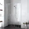 Image de Kermi Liga Porte coulissante, avec élément fixe, pour niche, pour paroi latérale, LID4B130181PK, LID4B