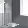Image de Kermi Nova 2000 Porte pivotante, avec élément fixe, pour niche, pour paroi latérale, N2SFW0881811K, N2SFW