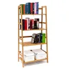 Image de Relaxdays Étagère Bibliothèque de rangement livres jouets DVD Ameublement 4 niveaux bambou Étagère à pied 120 x 57 x 31 cm, couleur naturelle