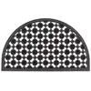 Image de Relaxdays Paillasson 75x45 cm tapis de sol antidérapant caoutchouc grille demi-rond résistant pluie neige balcon terrasse jardin deli-lune, noir, 45 x 75 x 1 cm