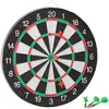 Image de Relaxdays Cible de Fléchettes X2 43 cm Compétition Jeu de fléchettes avec 6 fléchettes, noir-blanc