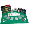 Image de Relaxdays Coffret de poker, 200 jetons, tapis de jeu, 54 cartes, boutons dealer, blind, sensation casino, coloré