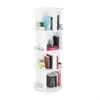Image de Relaxdays Etagère à Livres rotative, bibliothèque, en Bois, Rangement CD/DVD, Salon, Bureau, H x D: 138 x 50 cm, Blanc