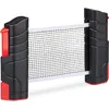 Image de Relaxdays Filet Tennis de Table, ping Pong, Extensible, Largeur de 176 cm, Pinces Jusqu’à 5 cm d’épaisseur, Noir/Rouge.
