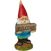 Image de Relaxdays Nain de Jardin «Welcome», résistant aux intempéries, Pierre Artificielle, Jardin, Porte de Maison, coloré
