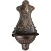 Image de Relaxdays fontaines murales, éviers de jardin aspect nostalgie, robinet et évier suspendu, HlP 66 x 37 x 19,5 cm, bronze