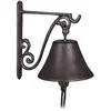 Image de Relaxdays Clochette de Porte en Fonte Antique Carillon Fort et Clair Cloche Murale résistante Brune, Marron
