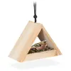 Image de Relaxdays Mangeoire à Oiseaux, Bois, Maison, Nichoir à Suspendre, mésanges, Triangulaire, HxLxP : 16x23,5x12cm, Nature