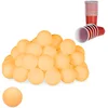 Image de relaxdays Balles de ping-Pong, 48 pièces, Accessoires en Plastique, sans Inscriptions, Tennis de Table, 38 mm Ø, Orange