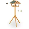 Image de Relaxdays Mangeoire à Oiseaux avec Support, Grand, Toit résistant aux intempéries, Bois, 137 x 66 x 59 cm, Nature/Vert