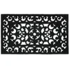 Image de relaxdays Paillasson Caoutchouc, 45x75 cm, antidérapant, résistant, caillebotis extérieur, Tapis entrée, Ornements, Noir, 1 unité