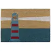 Image de Relaxdays Paillasson Coco, 40 x 60 cm, Tapis d’entrée Motif Phare, antidérapant, intérieur et extérieur, Multicolore