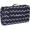 Image de relaxdays Couverture Pique-Nique XXL, 200 x 200 cm, Tapis de Plage, Isolation Thermique, imperméable, Bleu foncé/Blanc