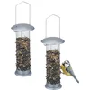 Image de Relaxdays Mangeoire à Oiseaux en Lot de 2, pour cacahuètes et graines, à Suspendre, H x L : 33 x 10 cm, argenté