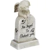 Image de Relaxdays Décoration pour la Tombe de Votre Boule de Poils, avec Croix, Chien ailé et Inscription en Anglais, crème