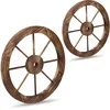 Image de Relaxdays Roues décoratives en Bois, lot 2, décoration Jardin, terrasse, Roue Chariot Rustique, Style Far West, Marron