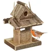 Image de Relaxdays Mangeoire à Oiseaux, abri en Bois, cabane à Suspendre, nichoir, Jardin, HxLxP 25 x 17,5 x 16 cm, Nature