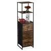 Image de Relaxdays Étagère Vintage, 3 tiroirs, 3 étages, Design Industriel, HLP : 155 x 43 x 42,5 cm, bibliothèque, Noir-Marron