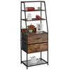 Image de Relaxdays Étagère Vintage, 2 tiroirs, 5 étages, Design Industriel, HxLxP : 164 x 60 x 41,5 cm, bibliothèque, Noir-Marron