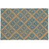 Image de Relaxdays Paillasson Coco, Design Floral, Tapis de Porte extérieur et intérieur, caoutchouté, 60x40 cm, Bleu/Nature