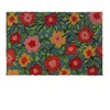 Image de Relaxdays Paillasson Coco, Tapis d’entrée Motif Fleurs, 40x60 cm, antidérapant, résistant, intérieur, extérieur, coloré, 1 unité