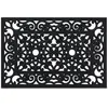Image de Relaxdays Paillasson Caoutchouc, 60 x 40 cm, antidérapant, résistant, extérieur, Tapis d’entrée, Ornement, Noir