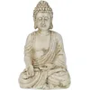 Image de relaxdays Statue Bouddha Assis, résistant aux intempéries et au Gel, Jardin, Zen, déco, HLP: 17,5 x 10,5 x 7,5 cm, crème