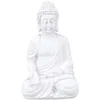 Image de Relaxdays Statue de Bouddha Assis, résistante aux intempéries et au Gel, pour Jardin et Salon, 17,5 cm, Blanc